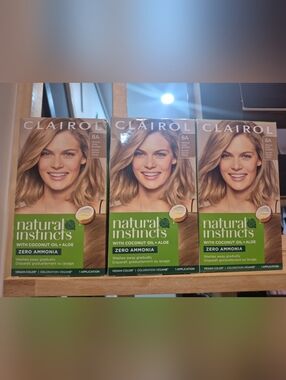 3x Clairol Natural Instincts Hair Dye. Color 8A Medium Cool Blonde. Zero Ammonia